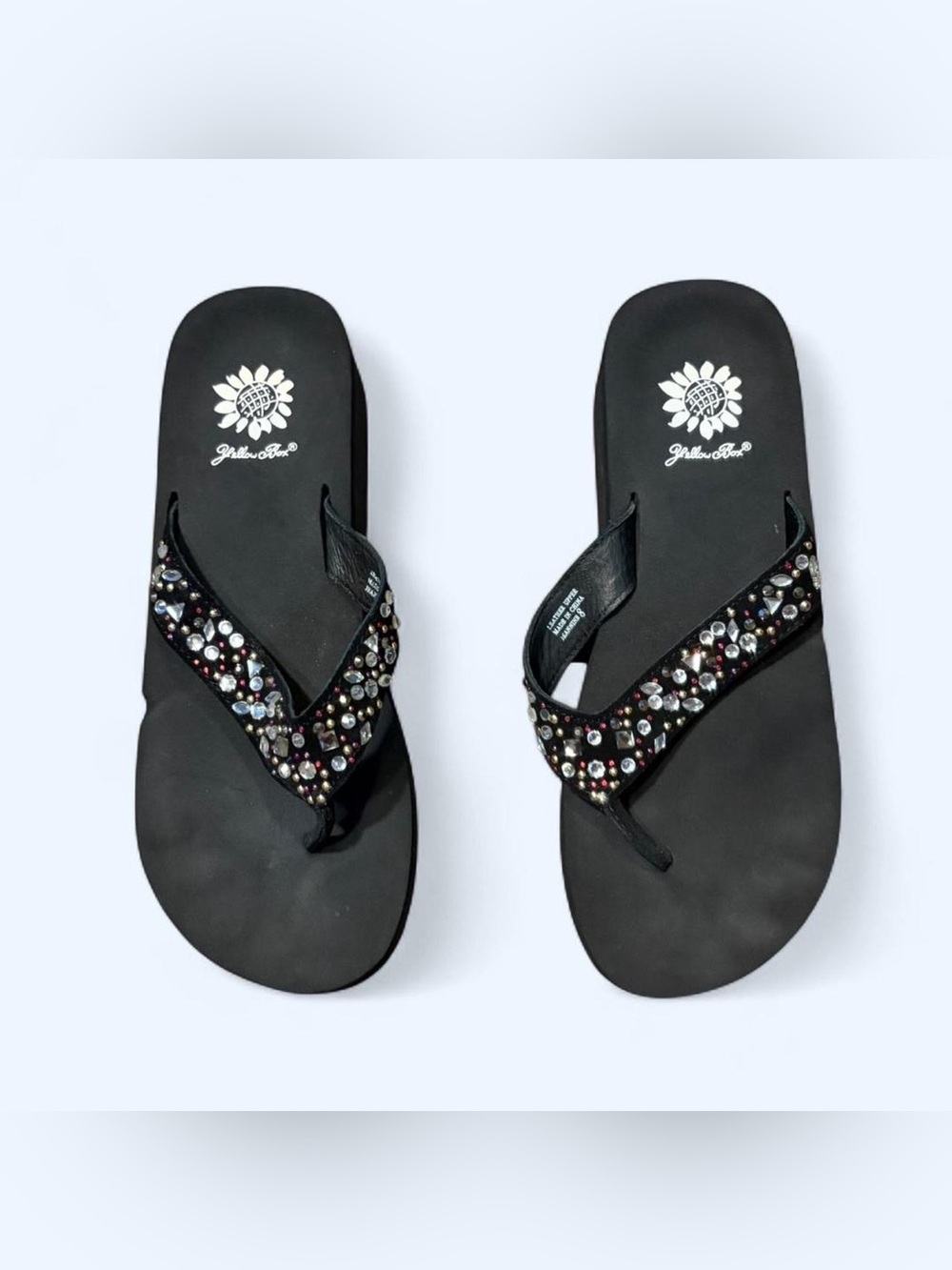 Grunge Black Rhinestone Platform Sandals by Yellow Box!